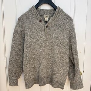 Men's LL Bean Rag Wool Sweater, 100% Lamb's Wool, Size L